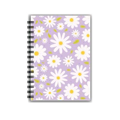 Cuaderno Margaritas Lila A5 Tapa Dura Anillado 