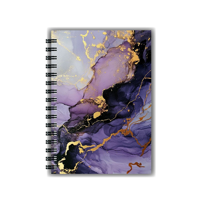 Cuaderno Marble Violeta Dorado A5 Tapa dura Anillado