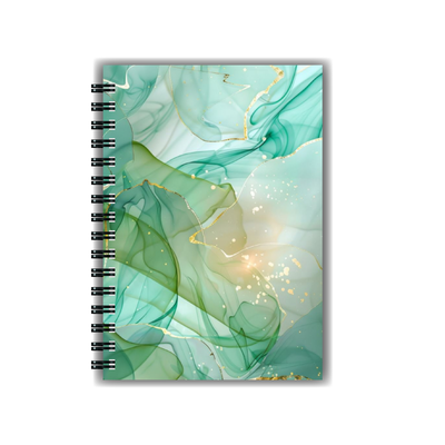 Cuaderno Marble Aqua Dorado A5 Tapa dura Anillado