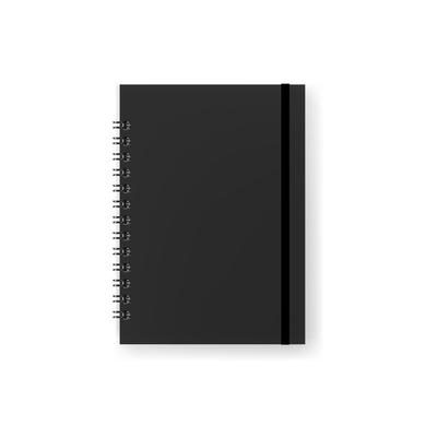 Cuaderno Minimal Negro A5 Tapa dura Anillado