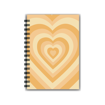 Cuaderno Corazones Amarillos A5 Tapa Dura Anillado