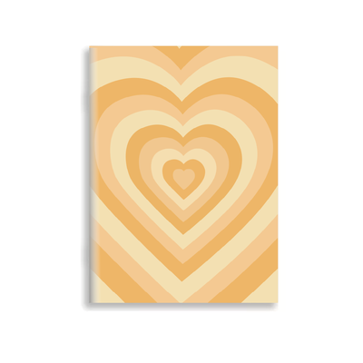 Cuaderno Corazones Amarillo A5 Tapa blanda Abrochado