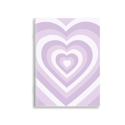 Cuaderno Corazones Lila A5 Tapa blanda Abrochado