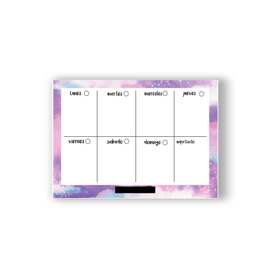 Planificador Semanal Galaxia Violeta A4 Borrable Imantado