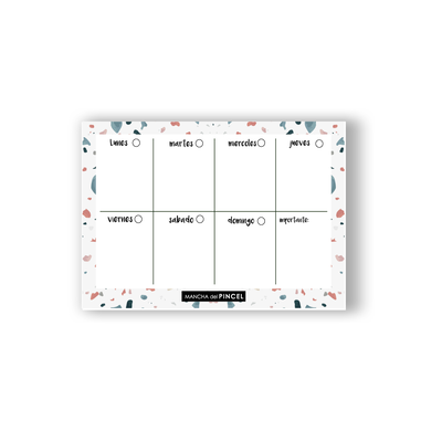 Planificador Semanal Terrazo A4 Borrable Imantado