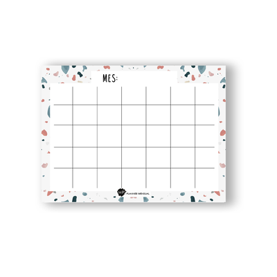 Planificador Mensual Terrazo A4 Borrable con Imán