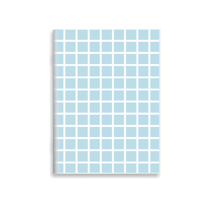 Cuaderno Cuadros Celestes A5 Tapa blanda Abrochado