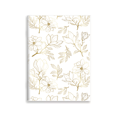 Cuaderno Flores Blancas A5 Tapa blanda Abrochado