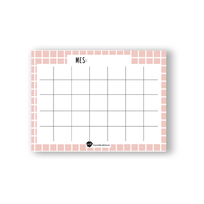 Planificador Mensual Cuadros Coral A4 Borrable con Imán