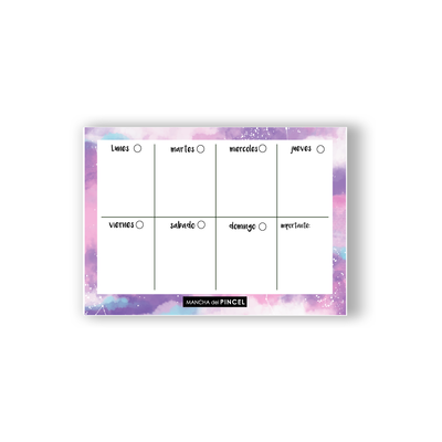 Planificador Semanal Galaxia Violeta A4 Encolado