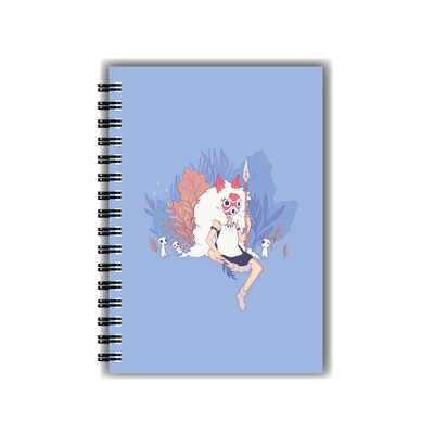 Cuaderno Princesa Mononoke Celeste A5 Tapa Dura Anillado