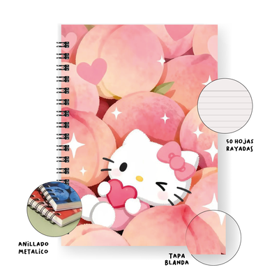 Cuaderno Hello Kitty Rosa A5 tapa blanda anillado