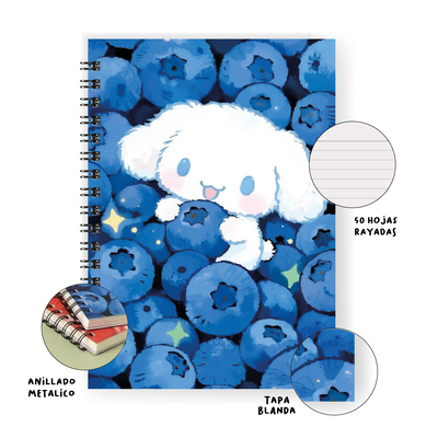 Cuaderno Cinamonroll Azul A5 tapa blanda anillado