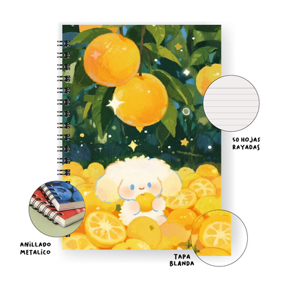 Cuaderno Cinamonroll Amarillo A5 tapa blanda anillado