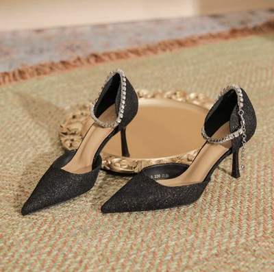 Tacones Brillantes color negro 