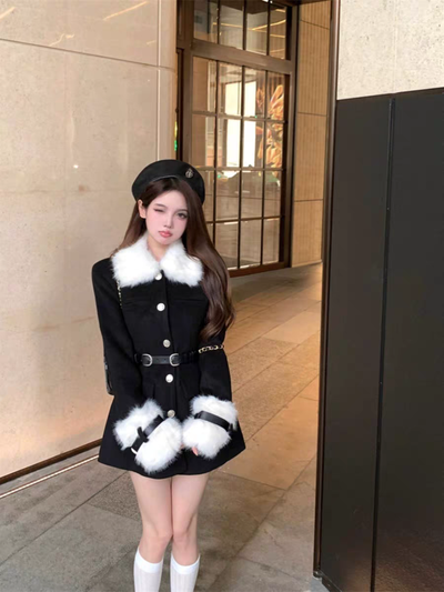 Tapado corto con pelo sintético 