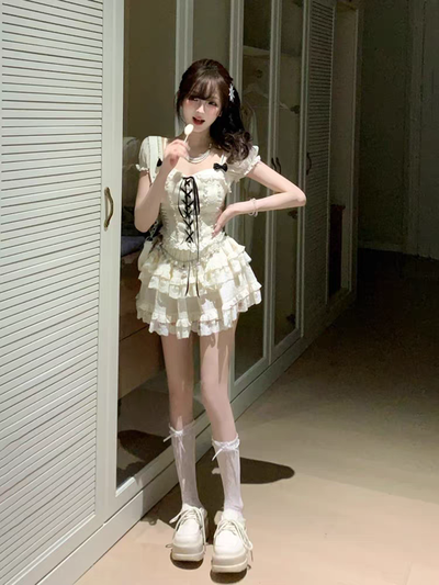 Conjunto coquette Top + Pollera