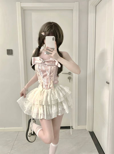 Conjunto estilo princesa Top estilo corset + Pollera