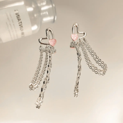 Aritos Corazón rosa casada 