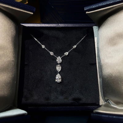 Collar 925 Cascada gotas de luz