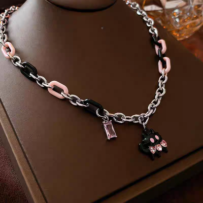 Collar Shadow Kitty Pink & black 