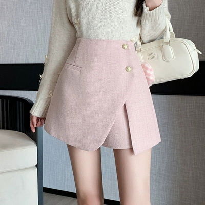 Short Pollera Tweed Rosa Perla