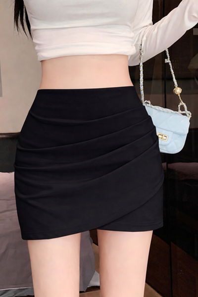 Pollera Mini Negra Cruzada 