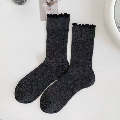 Media Negra Dark-Cute con Brillo