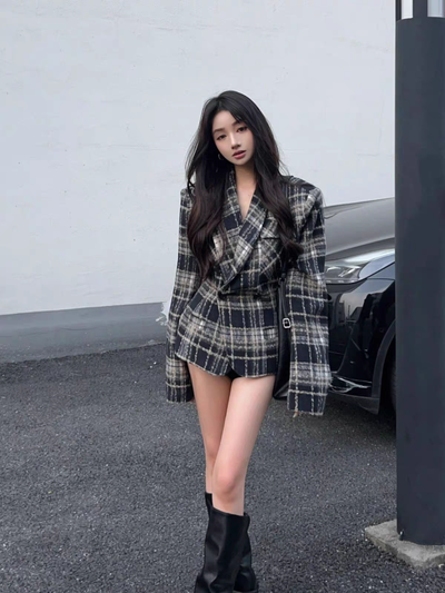 Blazzer cuadrille ajustado a la silueta 🍂 