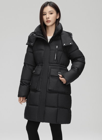 Campera Puffer De Longitud Media Estilo Urbano