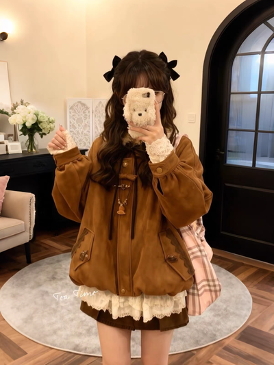 Campera cute en tono marron 🧸 