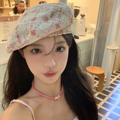 Boina cuadrille en rosa