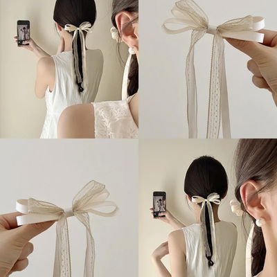 Hebillas de moño color rosa, negro y hueso