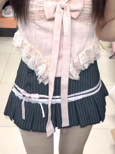 Pollera gris coquette