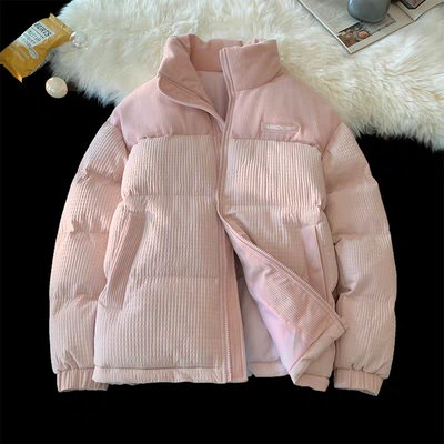 Campera unisex color negro, rosado y hueso