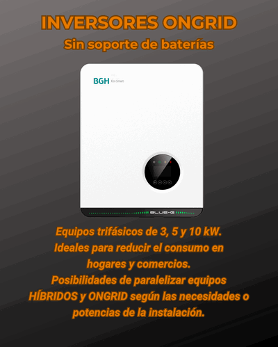 Kit 4 Ongrid Trifásico 5 kW con 12 Paneles Solares