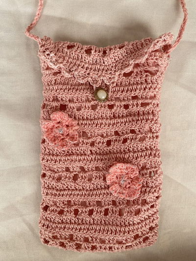 porta celular de crochet