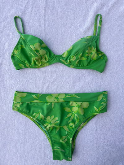 bikini green flowers 