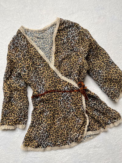 animal print blouse 