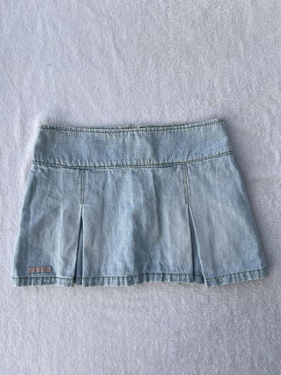 00s denim mini skirt 
