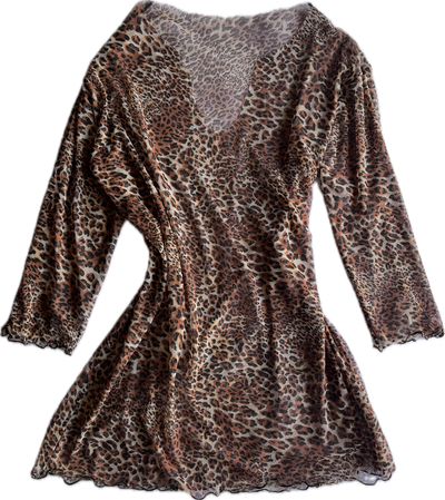 animal print mesh top