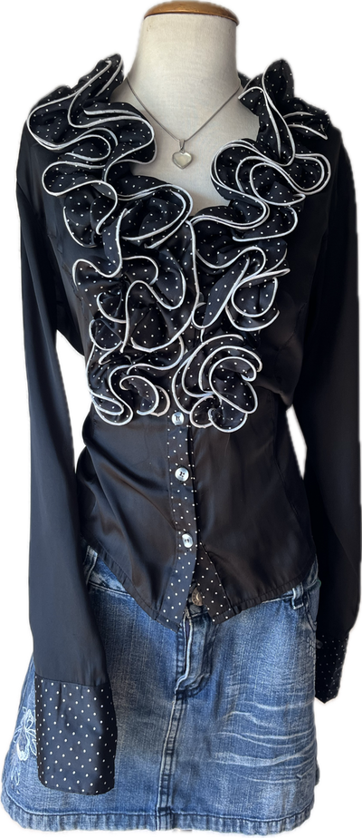 polka dots blouse tee