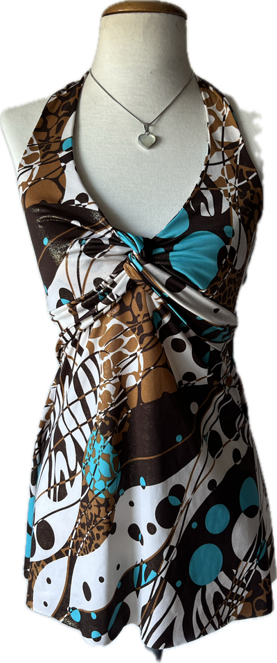 blue choclate mini dress