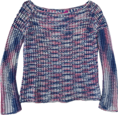 pink & blue crochet top 