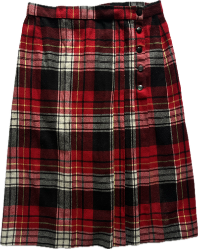 plaid tartán midi skirt