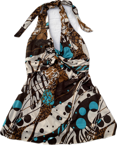 blue choclate mini dress