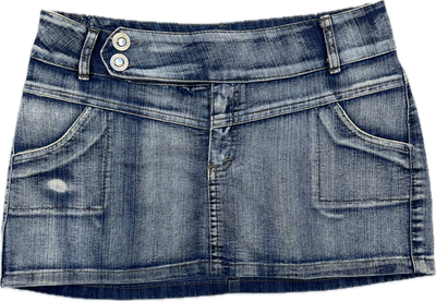 denim mini skirt with belt