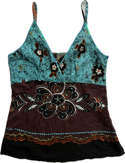 blue & choclate tank top