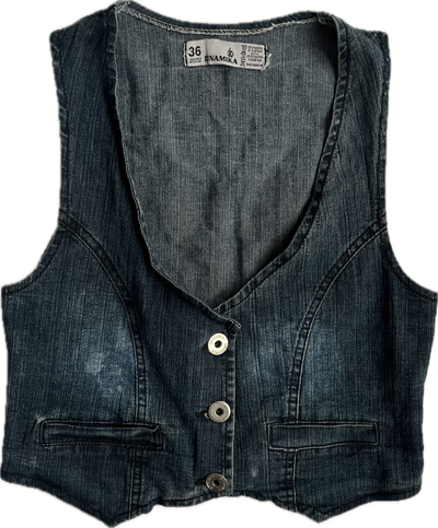 y2k denim vest tm