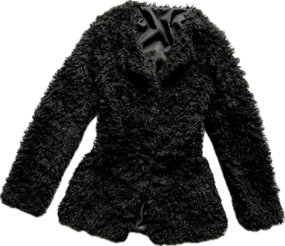 fur coat black ts